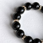 BS329 黑曜石18K金手鏈手串