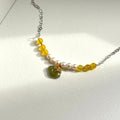 N80 [Joyful and Peaceful Mood] Yellow Agate | Freshwater Pearl | Safety Buckle | Gold-plated Necklace