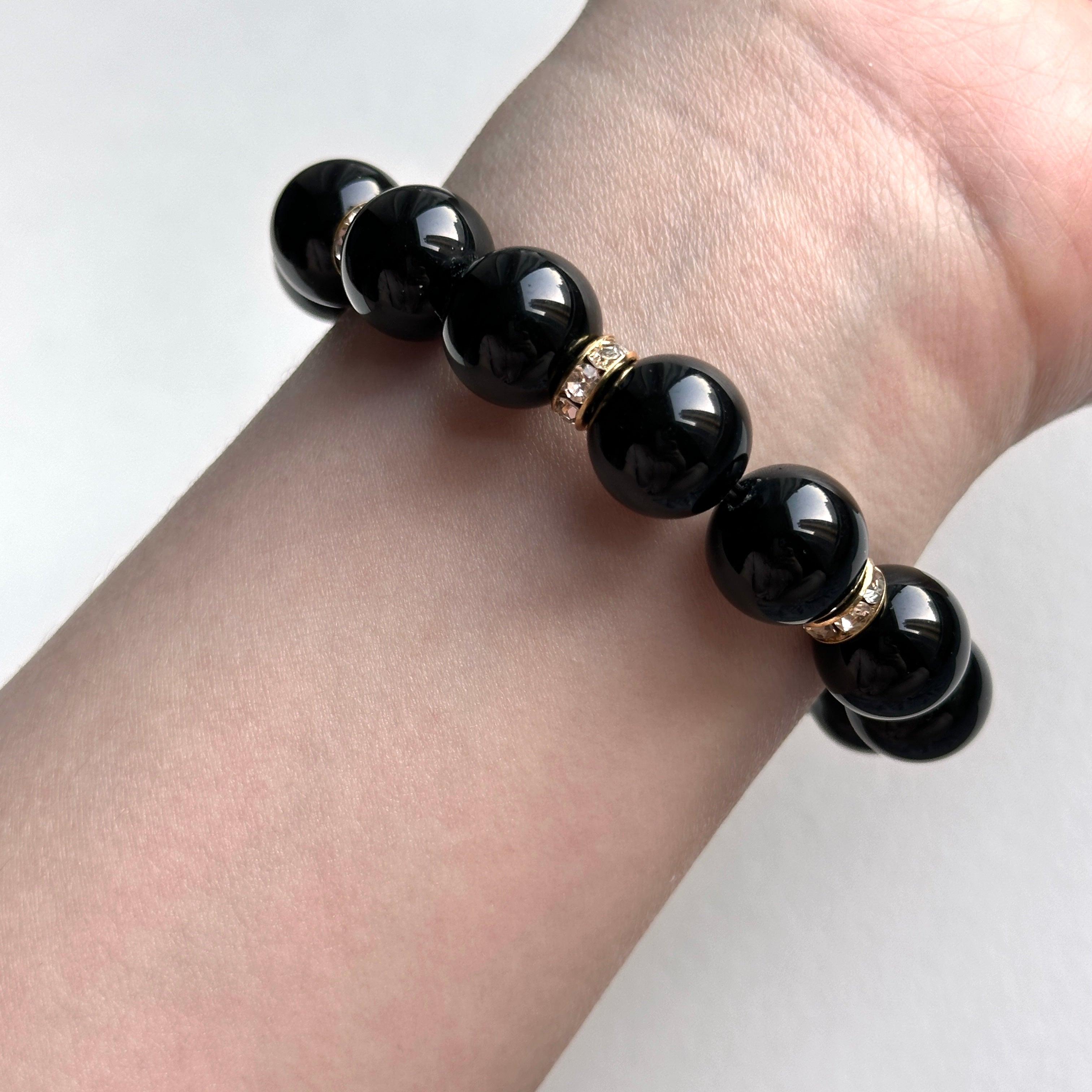 BS273 [Libra Scorpio | October] Opal Blue Glass Bracelet