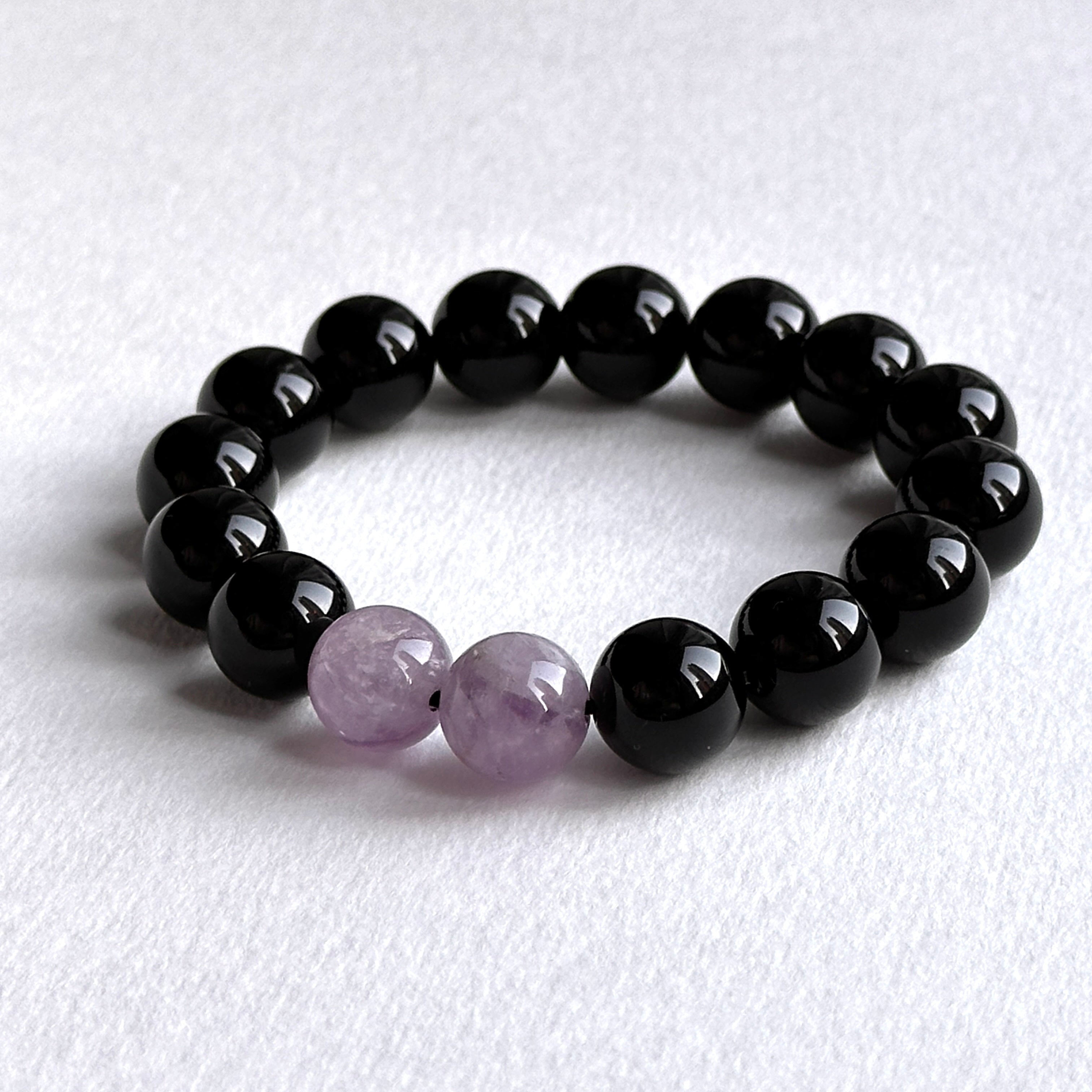 BS273 [Libra Scorpio | October] Opal Blue Glass Bracelet