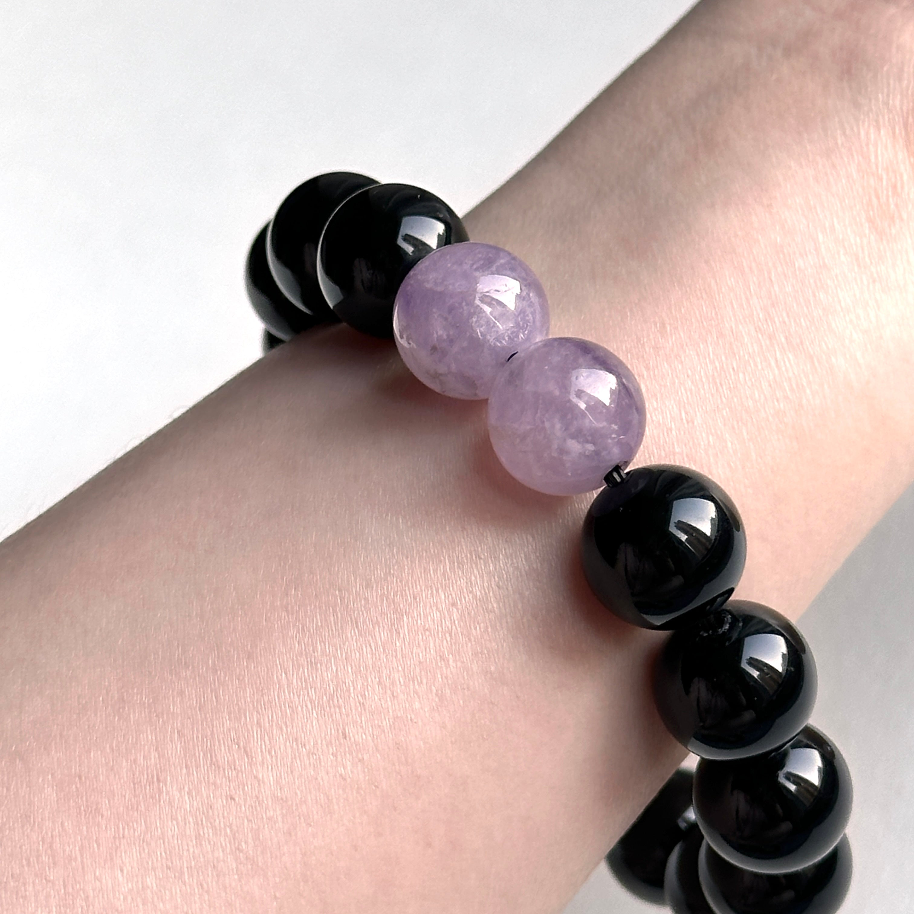 BS273 [Libra Scorpio | October] Opal Blue Glass Bracelet