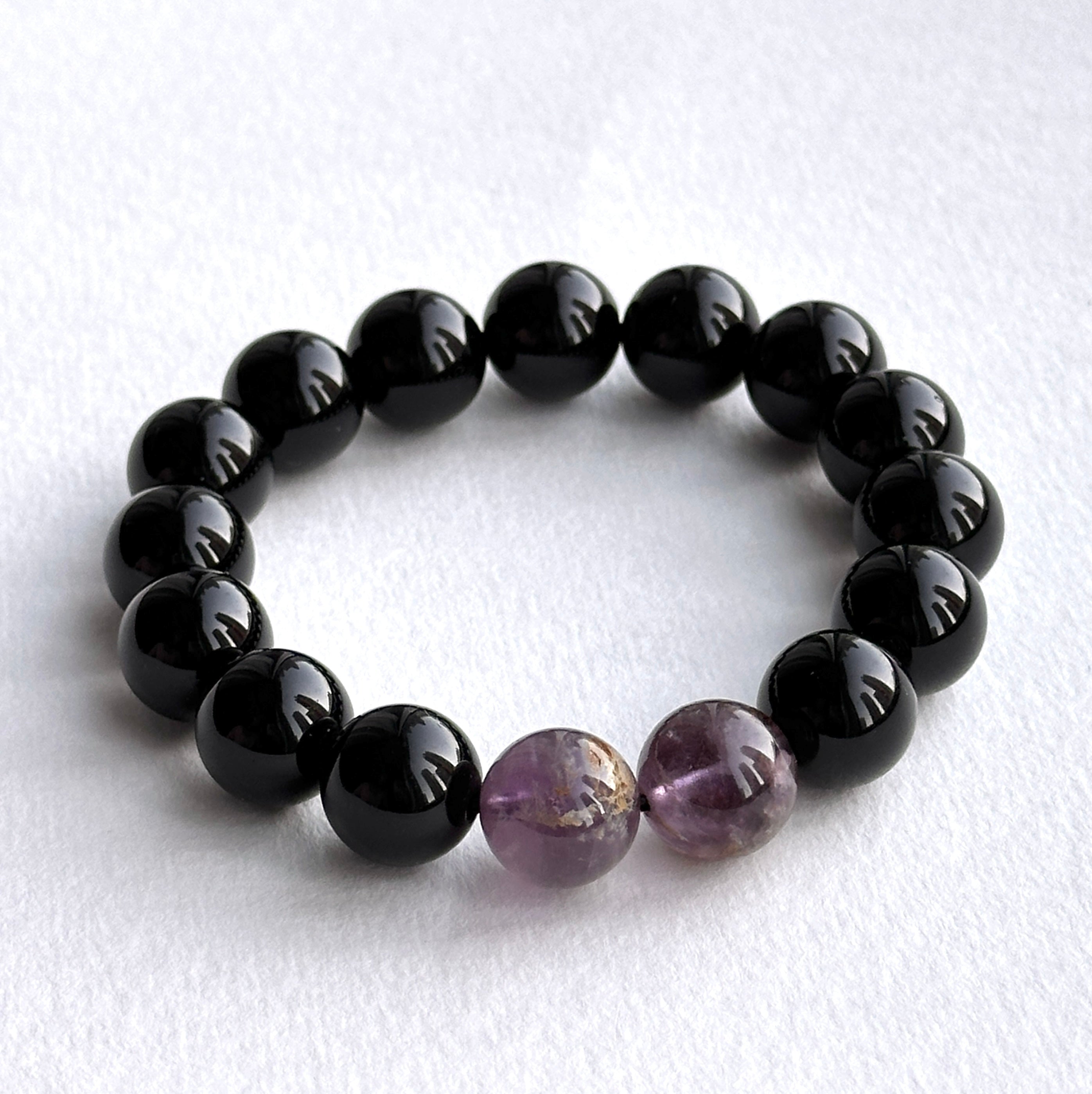 BS273 [Libra Scorpio | October] Opal Blue Glass Bracelet