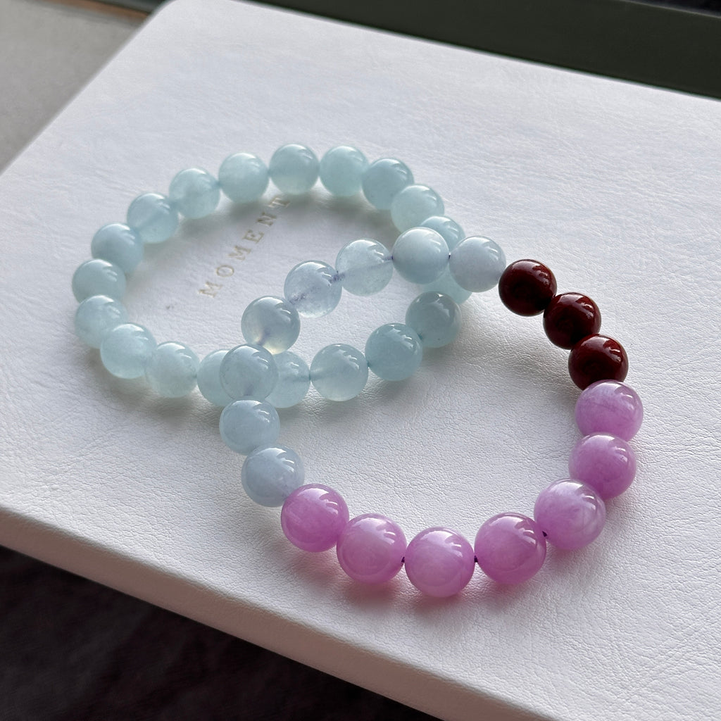 B108 [Aries Taurus | April] White crystal pure bead light bracelet