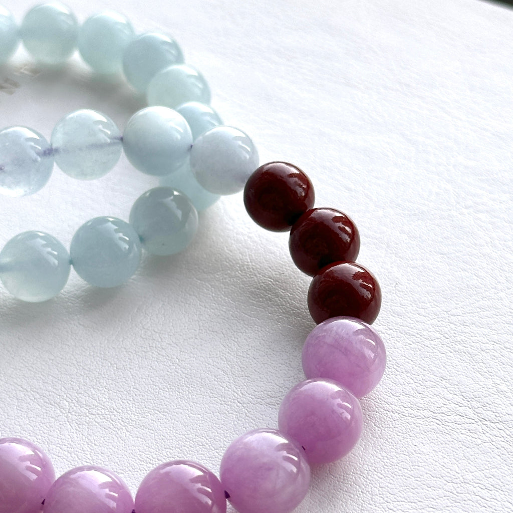 B108 [Aries Taurus | April] White crystal pure bead light bracelet