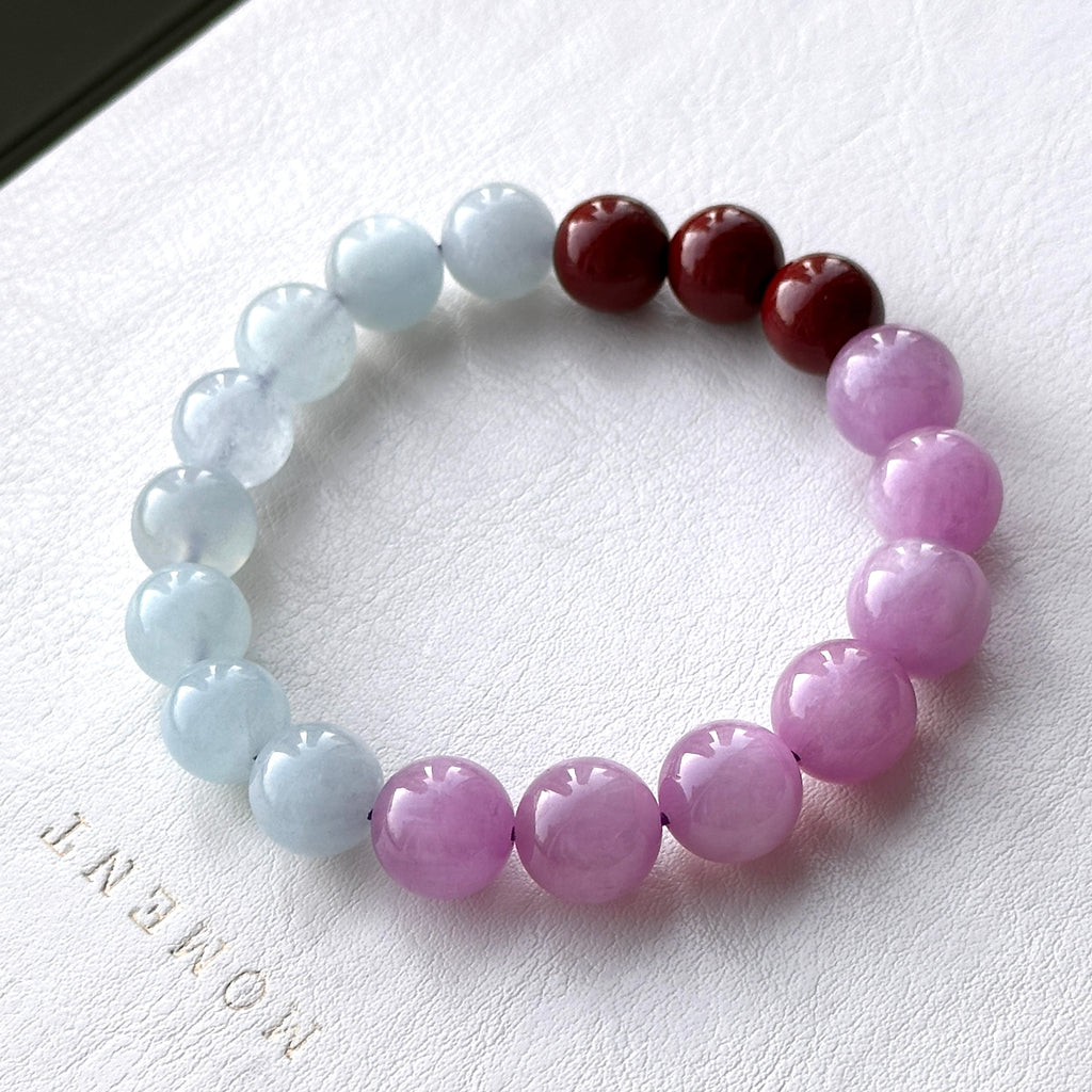 B108 [Aries Taurus | April] White crystal pure bead light bracelet