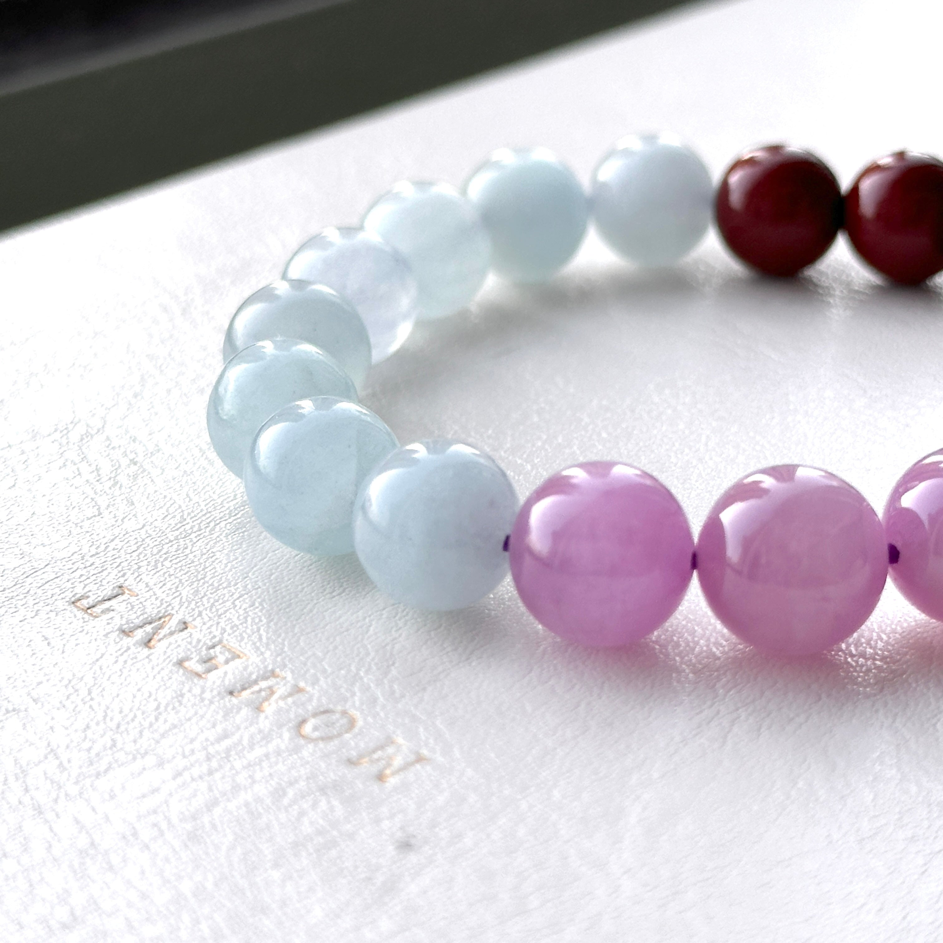 B108 [Aries Taurus | April] White crystal pure bead light bracelet