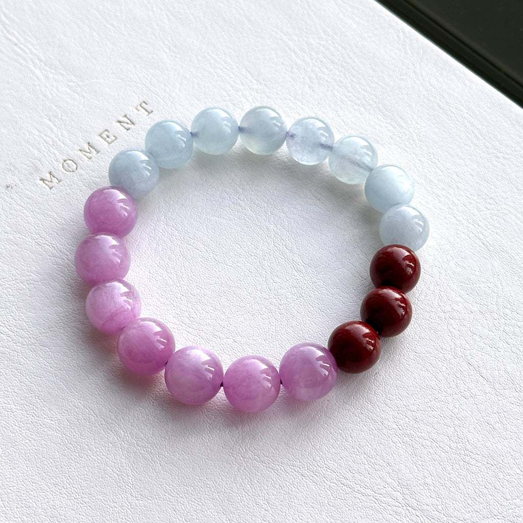 B108 [Aries Taurus | April] White crystal pure bead light bracelet