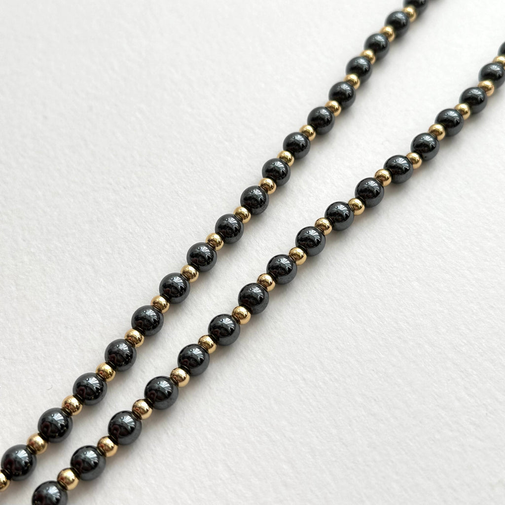 N90 [Protection and Implementation] Hematite | Safety Buckle | Gold Plating | Necklace