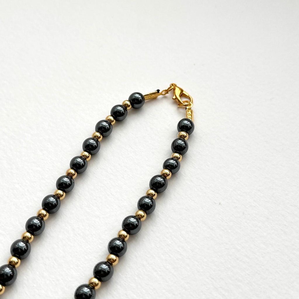 N90 [Protection and Implementation] Hematite | Safety Buckle | Gold Plating | Necklace