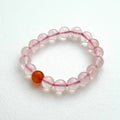 BS241 [Libra-Scorpio | October] Icy Rose Quartz | Red Agate Bracelet