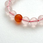 BS241 [Libra Scorpio | October] Ice Rose Quartz Red Agate Bracelet