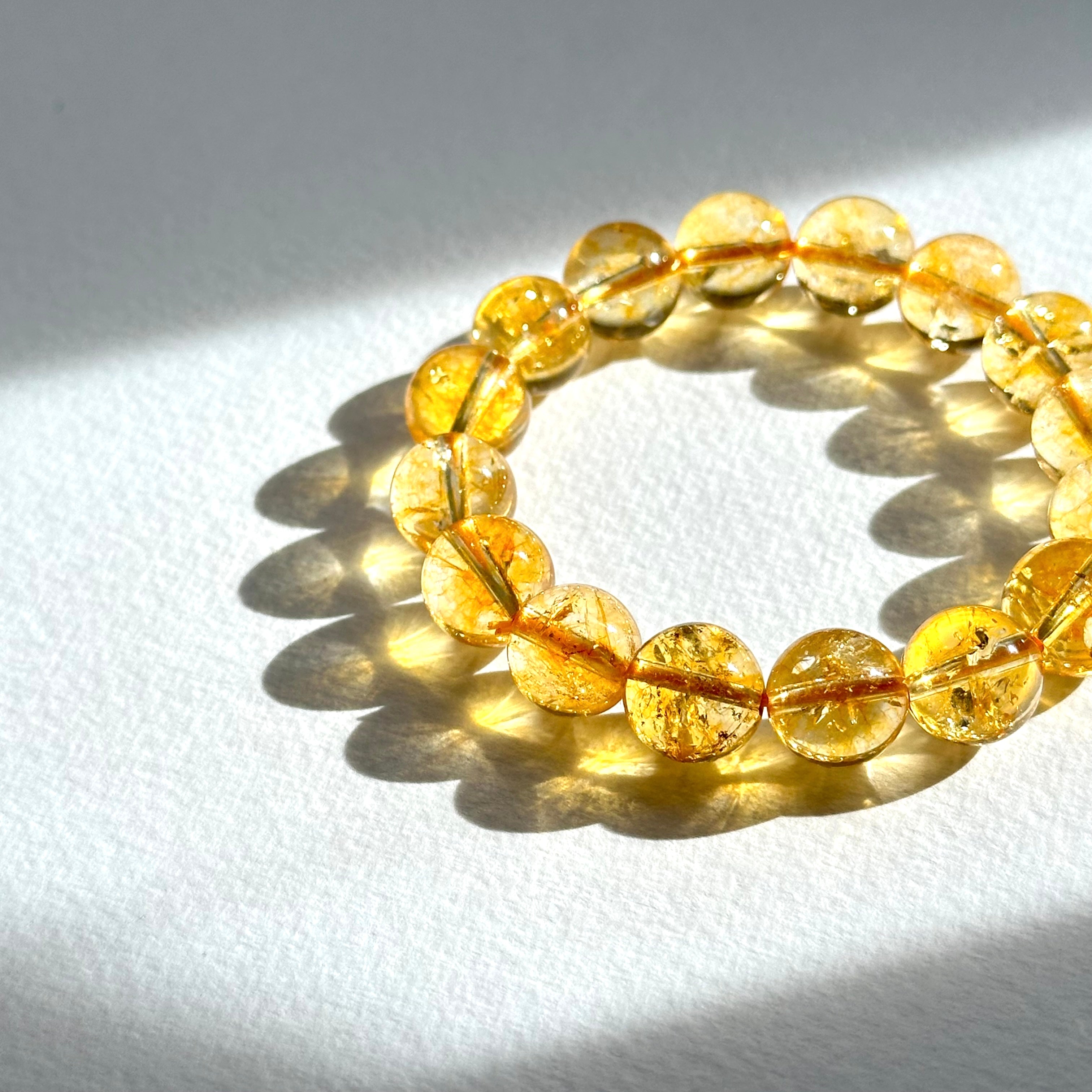 B41 黃水晶純珠手鏈手串