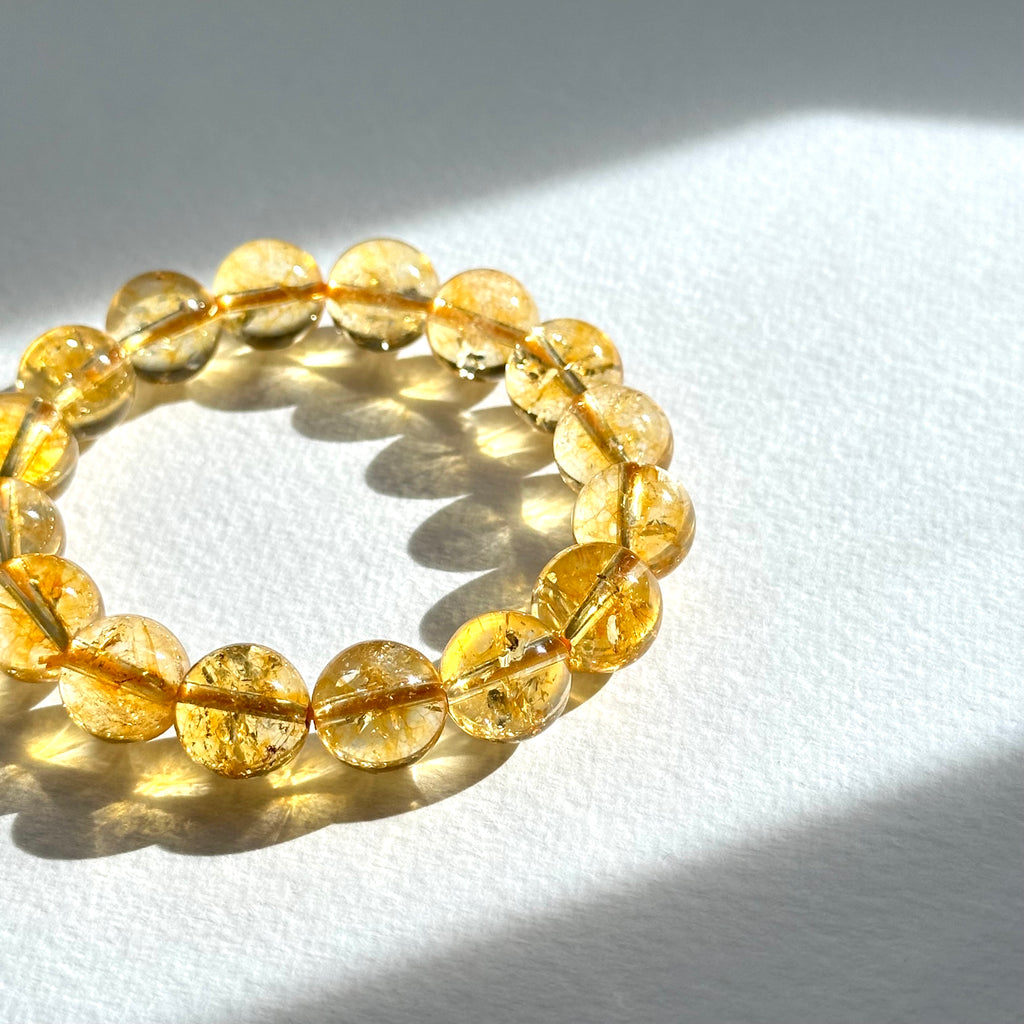 B41 黃水晶純珠手鏈手串