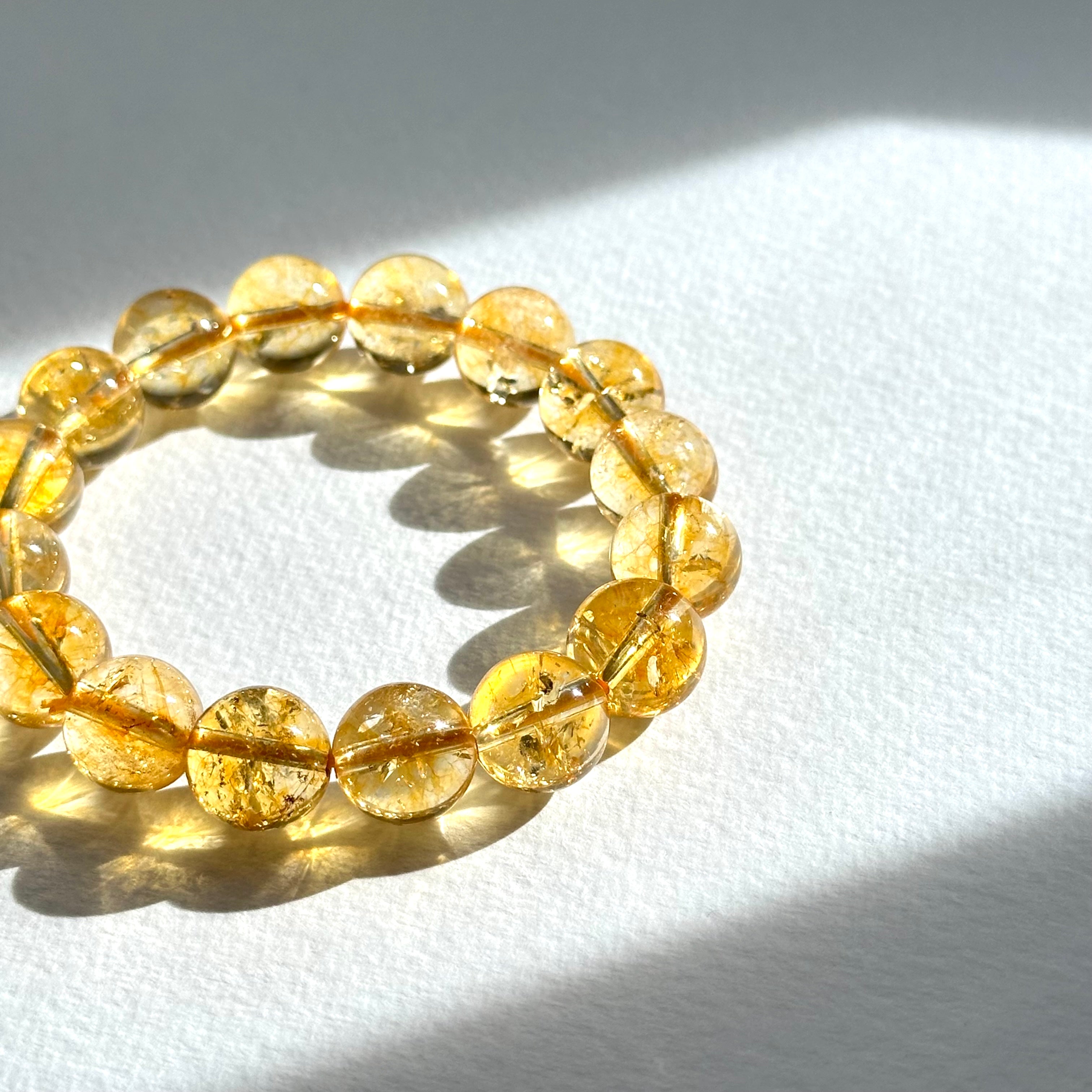 B41 黃水晶純珠手鏈手串