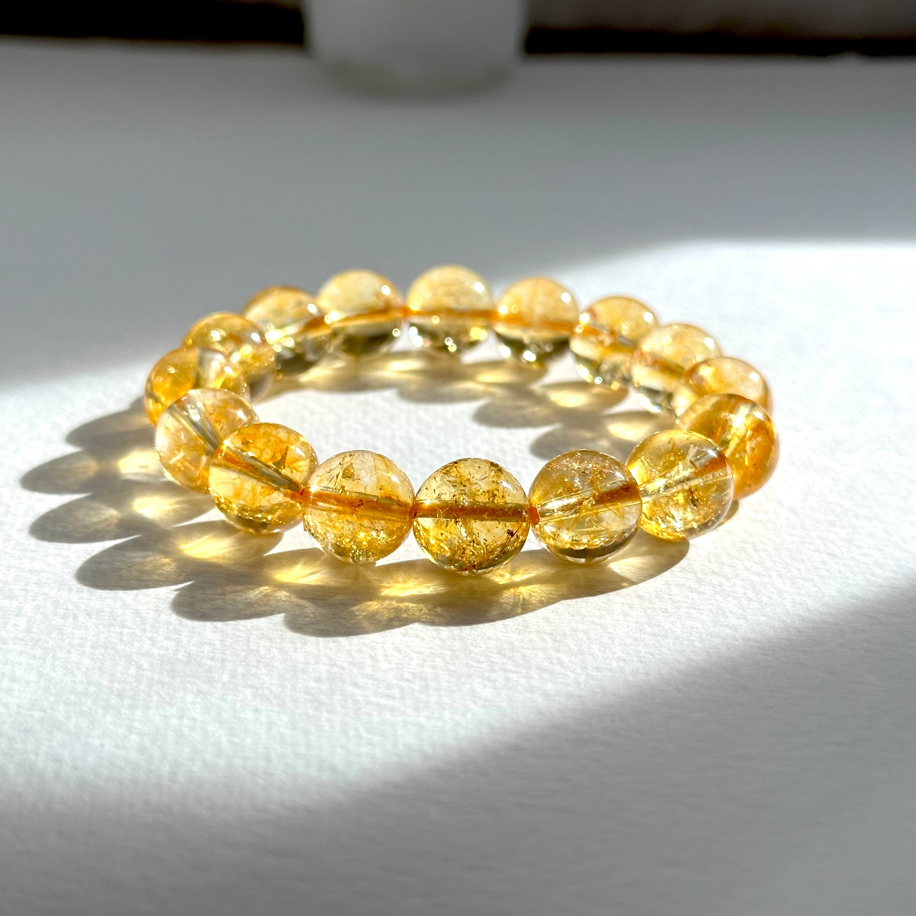 B41 黃水晶純珠手鏈手串