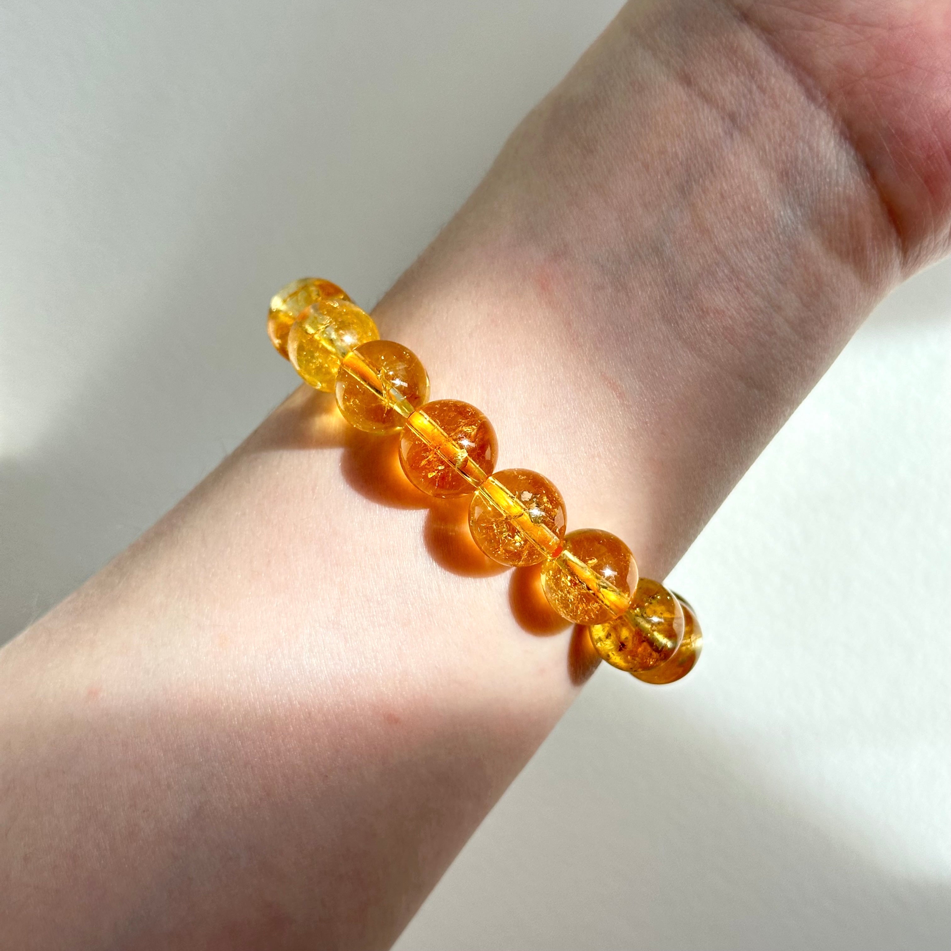 B41 黃水晶純珠手鏈手串