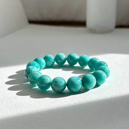 B01 【處女天秤座|9月誕生石】天河石亞馬遜石純珠手鏈手串 Amazonite Bracelet