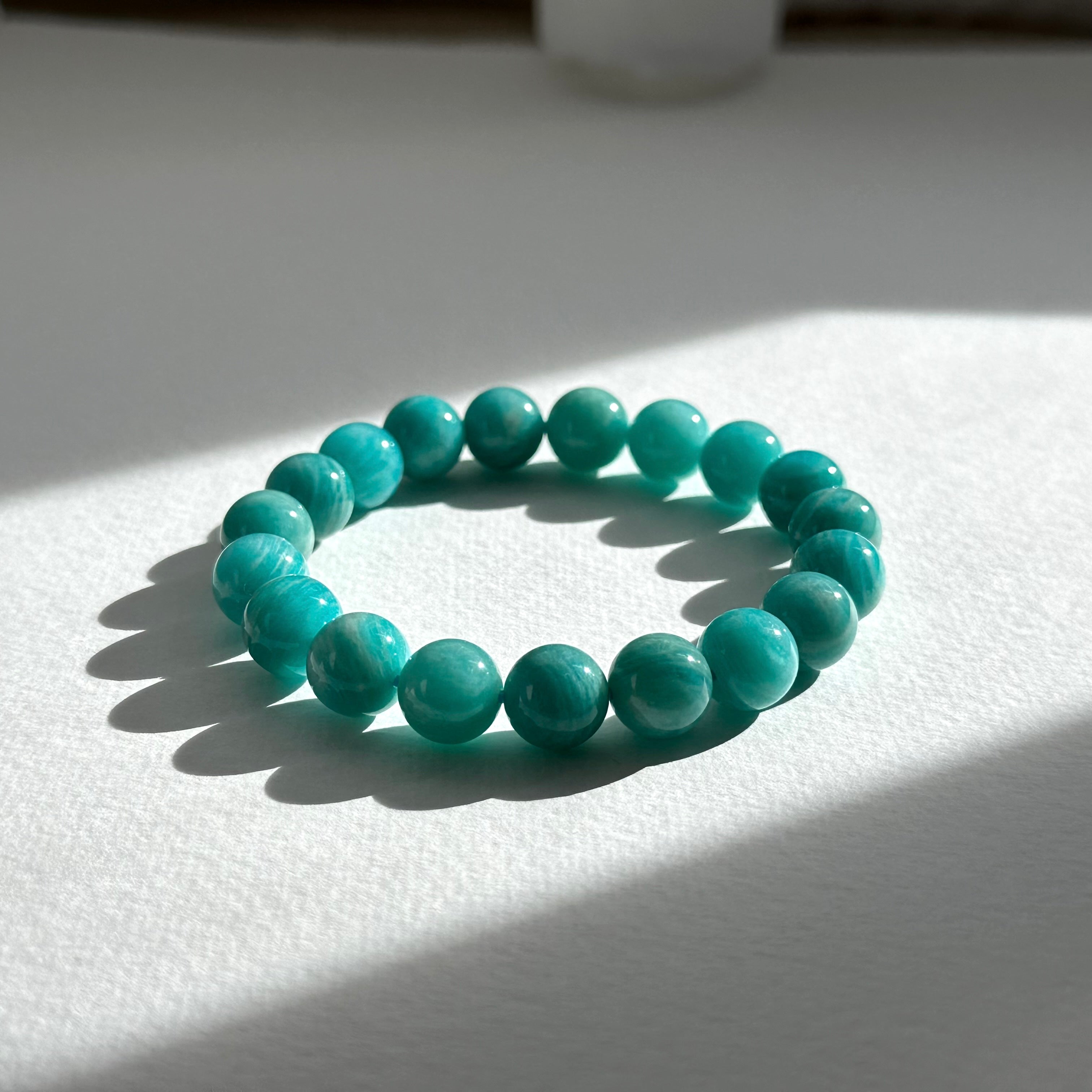 B001 [Virgo-Libra | September Birthstone] Amazonite Beaded Bracelet
