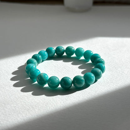 B01 【處女天秤座|9月誕生石】天河石亞馬遜石純珠手鏈手串 Amazonite Bracelet