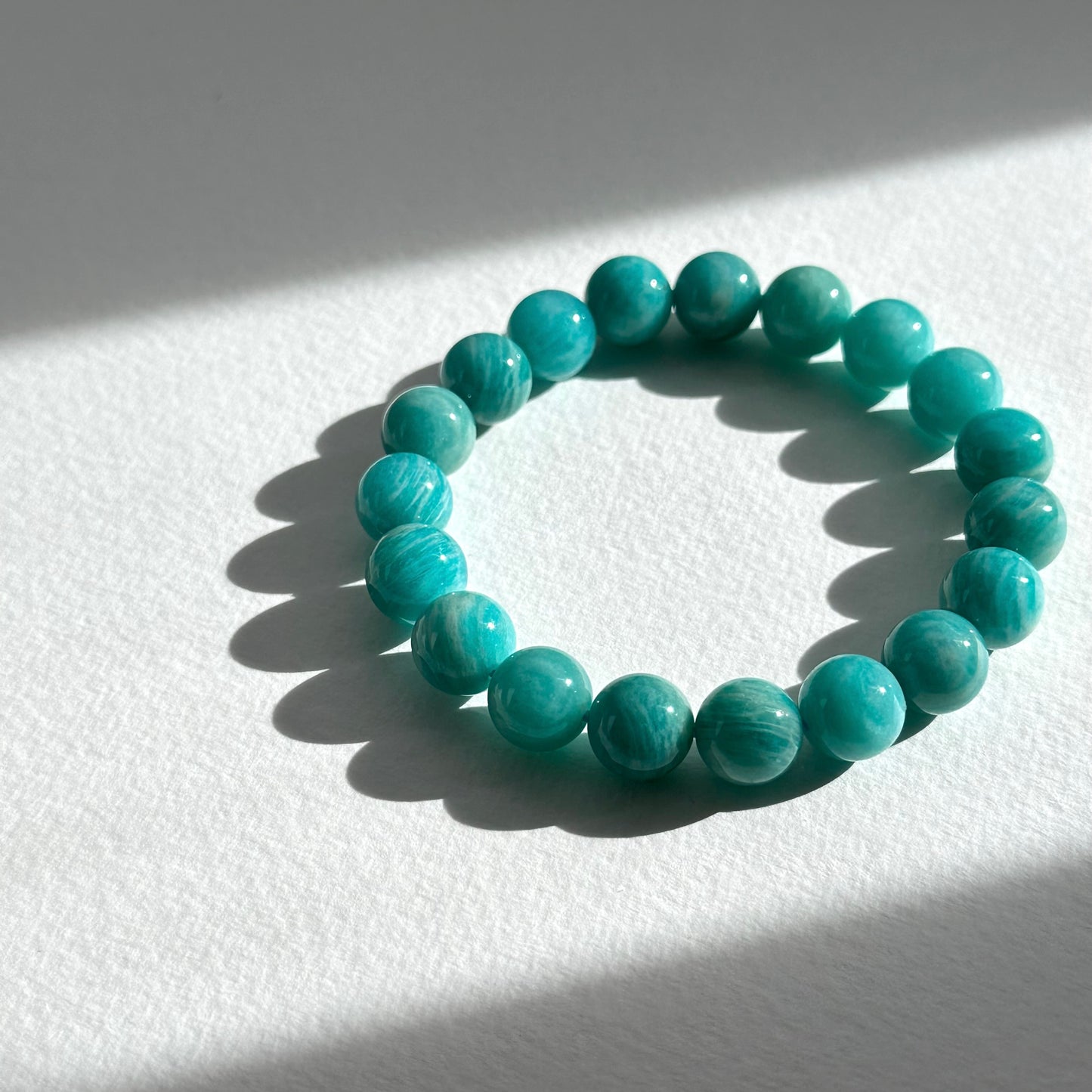 B01 【處女天秤座|9月誕生石】天河石亞馬遜石純珠手鏈手串 Amazonite Bracelet