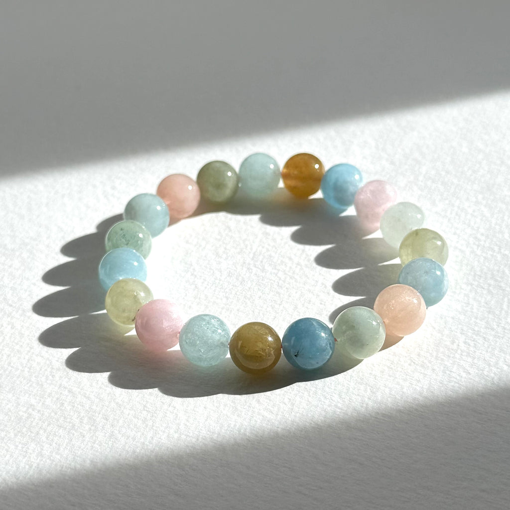 B003 [Aries-Taurus | April Birthstone] Morganite Bead Bracelet