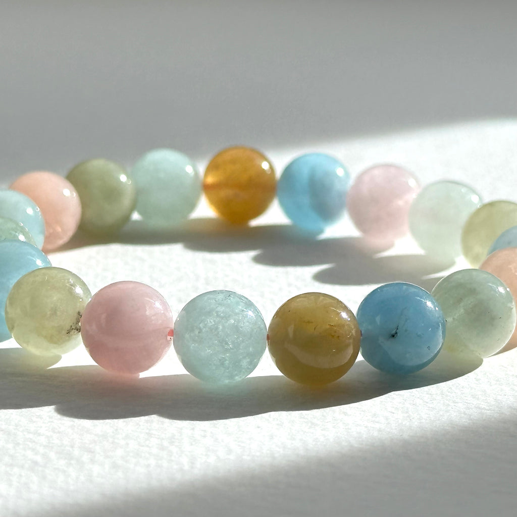 B003 [Aries-Taurus | April Birthstone] Morganite Bead Bracelet