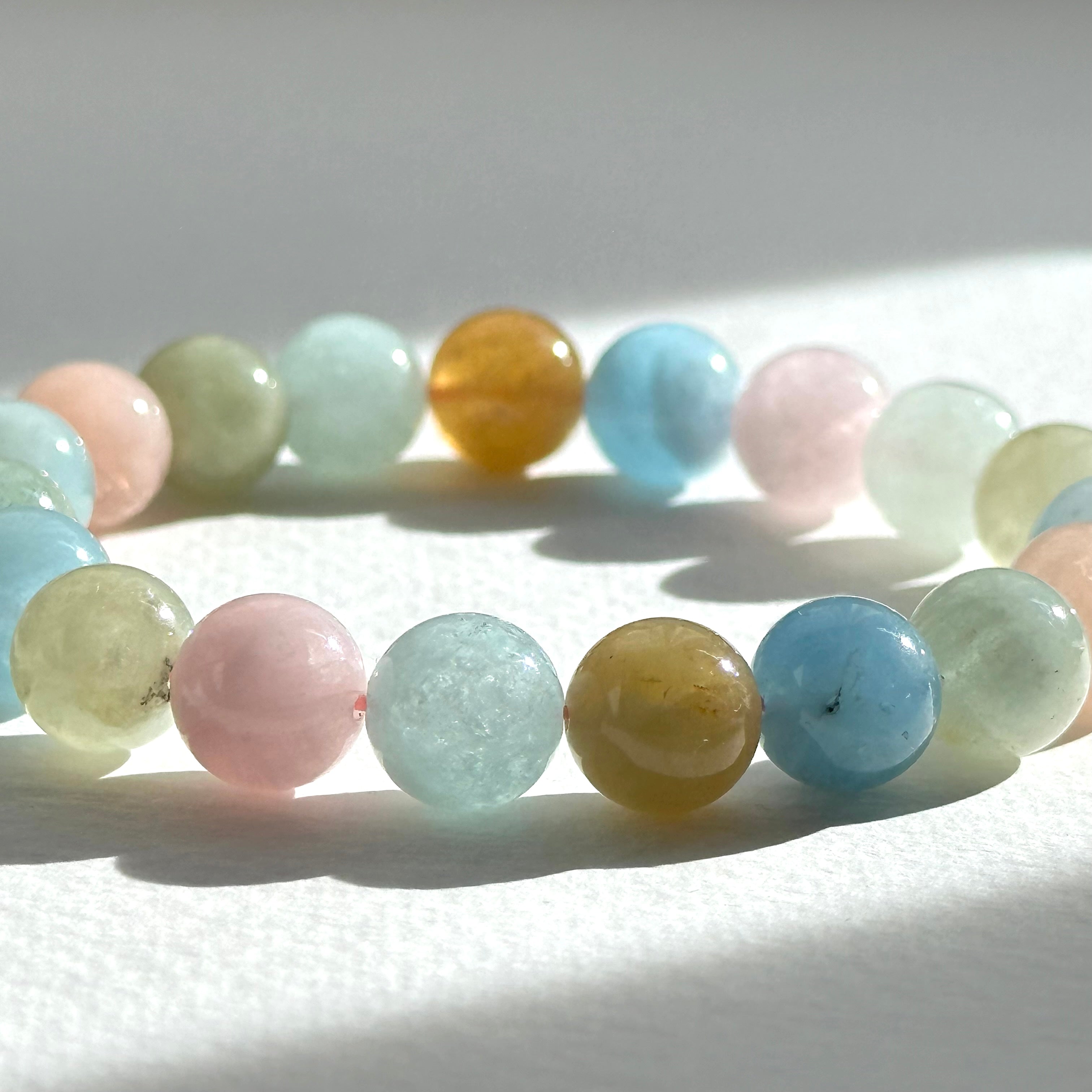 B003 [Aries-Taurus | April Birthstone] Morganite Bead Bracelet