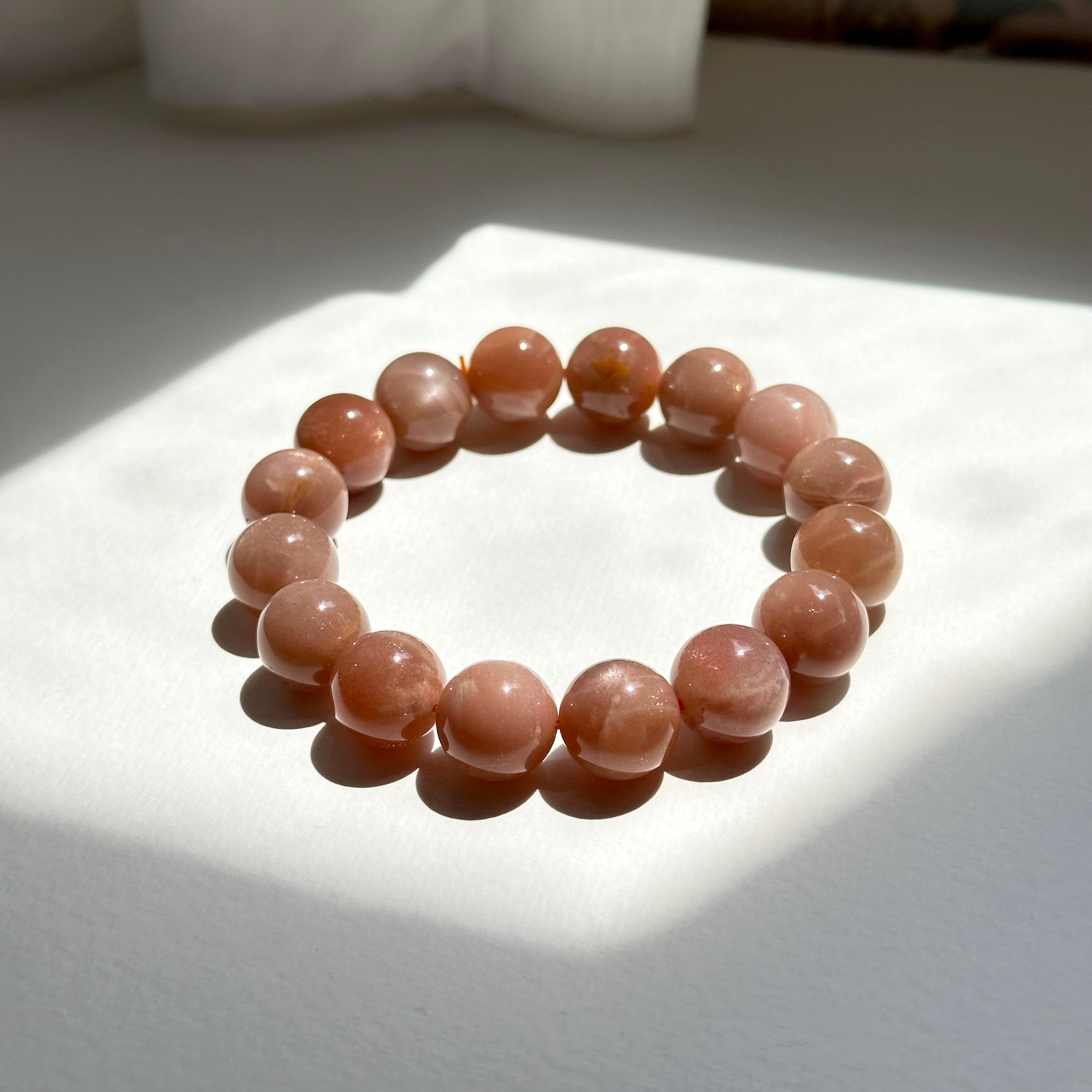 B002 【The Warmth of the Sun】Micro-Gold Sand Sunstone Pure Bead Bracelet