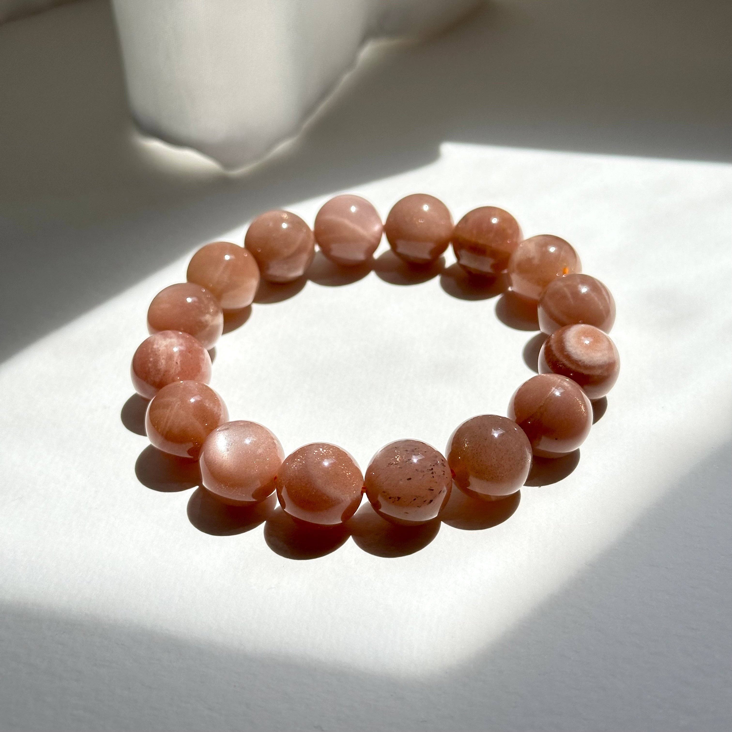 B002 【The Warmth of the Sun】Micro-Gold Sand Sunstone Pure Bead Bracelet