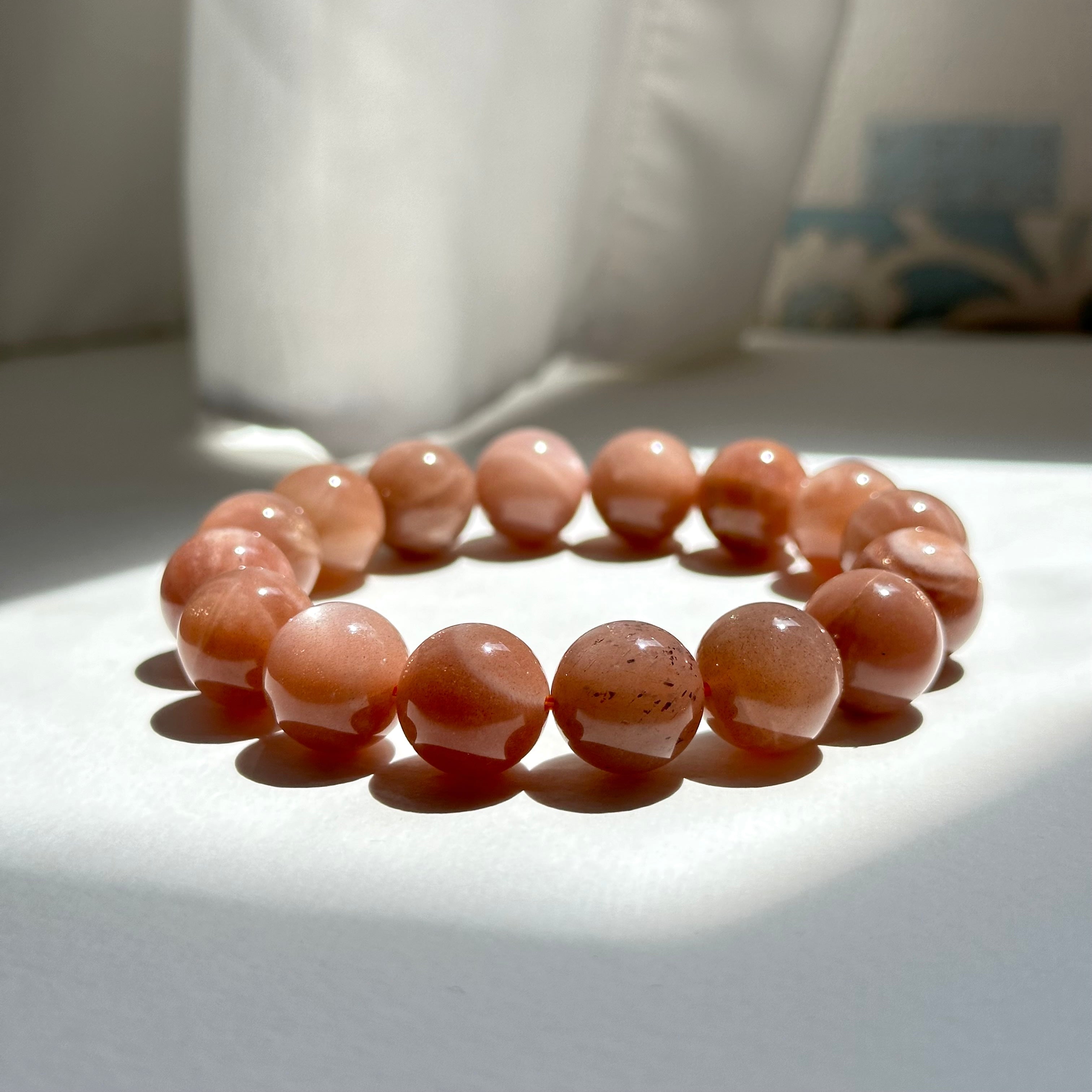 B002 【The Warmth of the Sun】Micro-Gold Sand Sunstone Pure Bead Bracelet