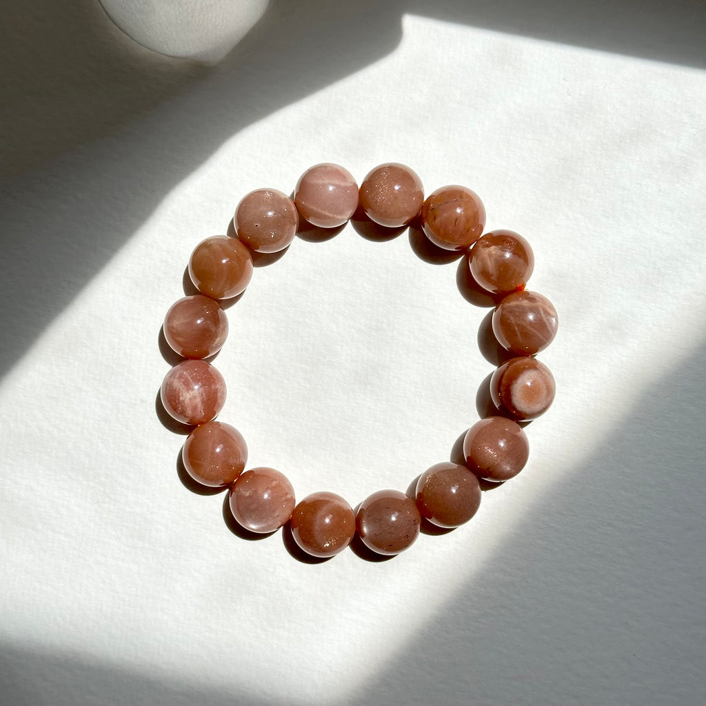 B002 【The Warmth of the Sun】Micro-Gold Sand Sunstone Pure Bead Bracelet