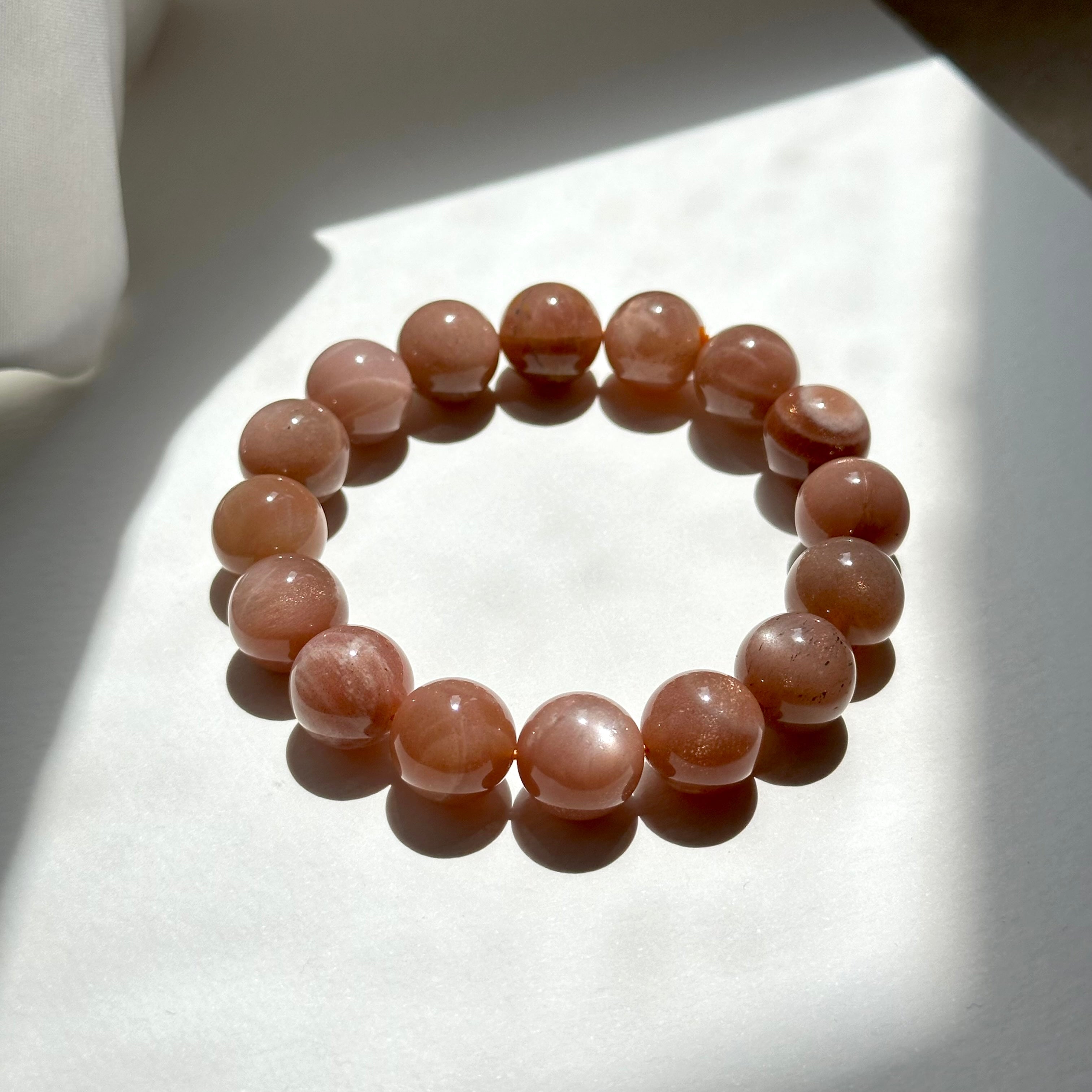 B002 【The Warmth of the Sun】Micro-Gold Sand Sunstone Pure Bead Bracelet