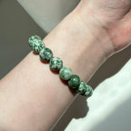 B23 Green Dot Stone Pure Bead Bracelet