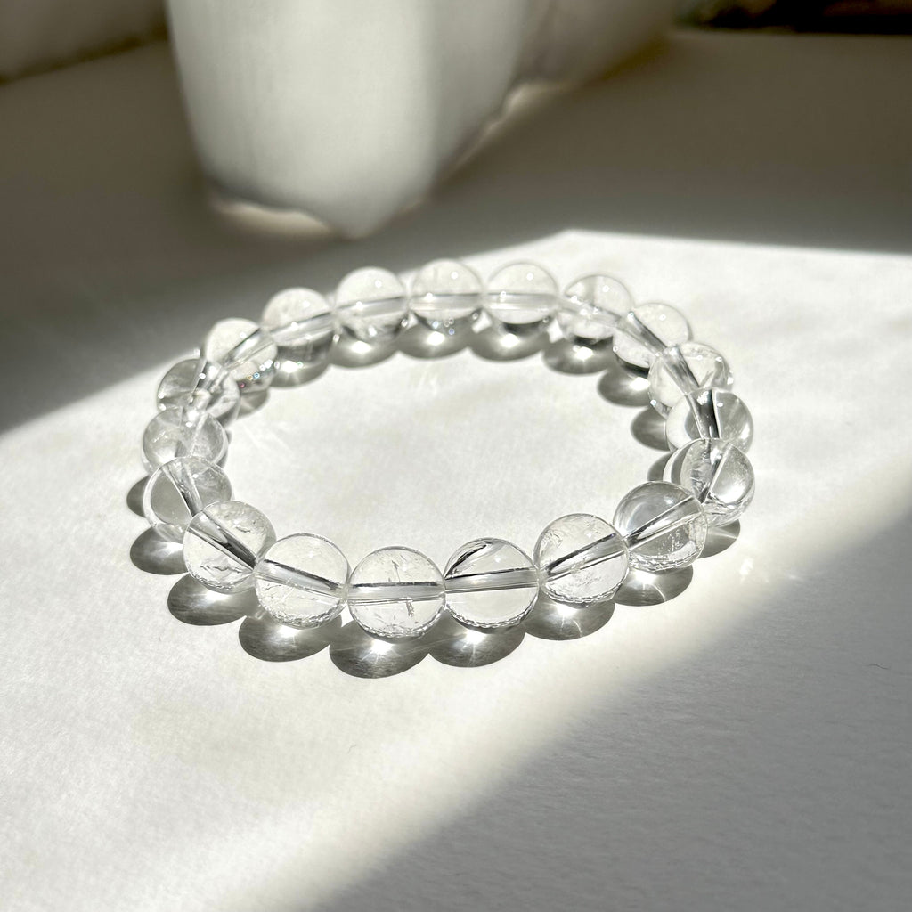 B12 White Crystal Pure Bead Bracelet