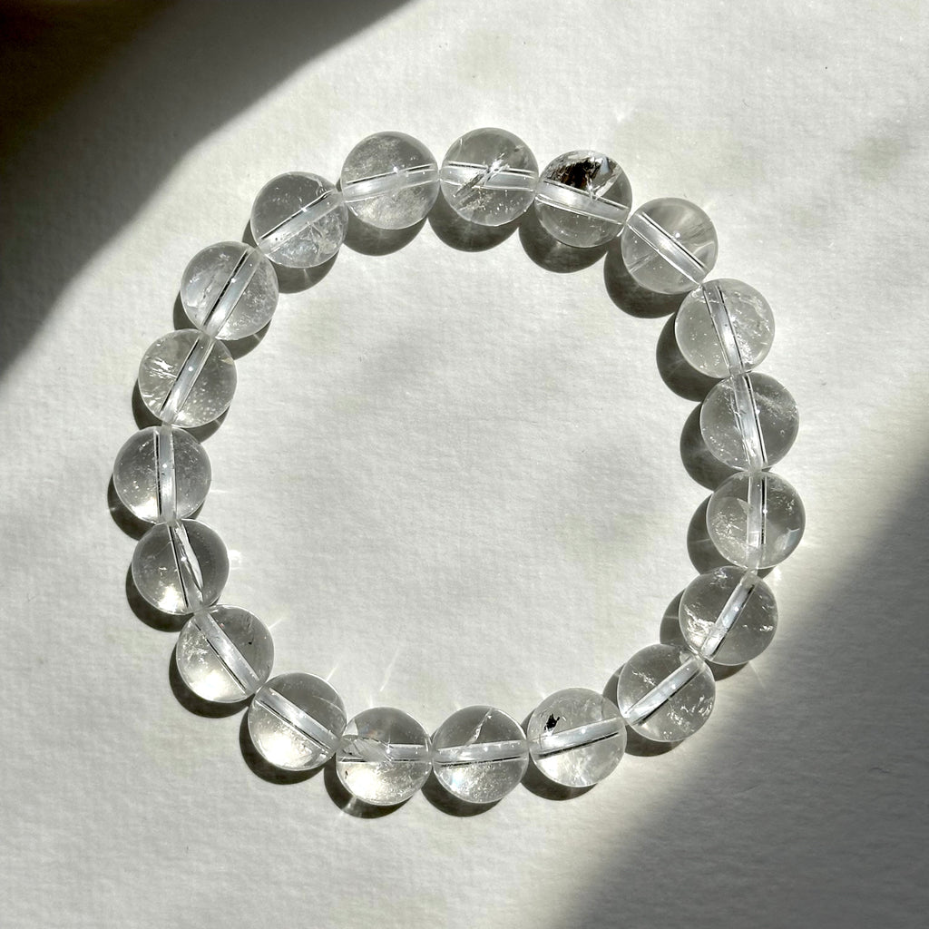 B12 White Crystal Pure Bead Bracelet