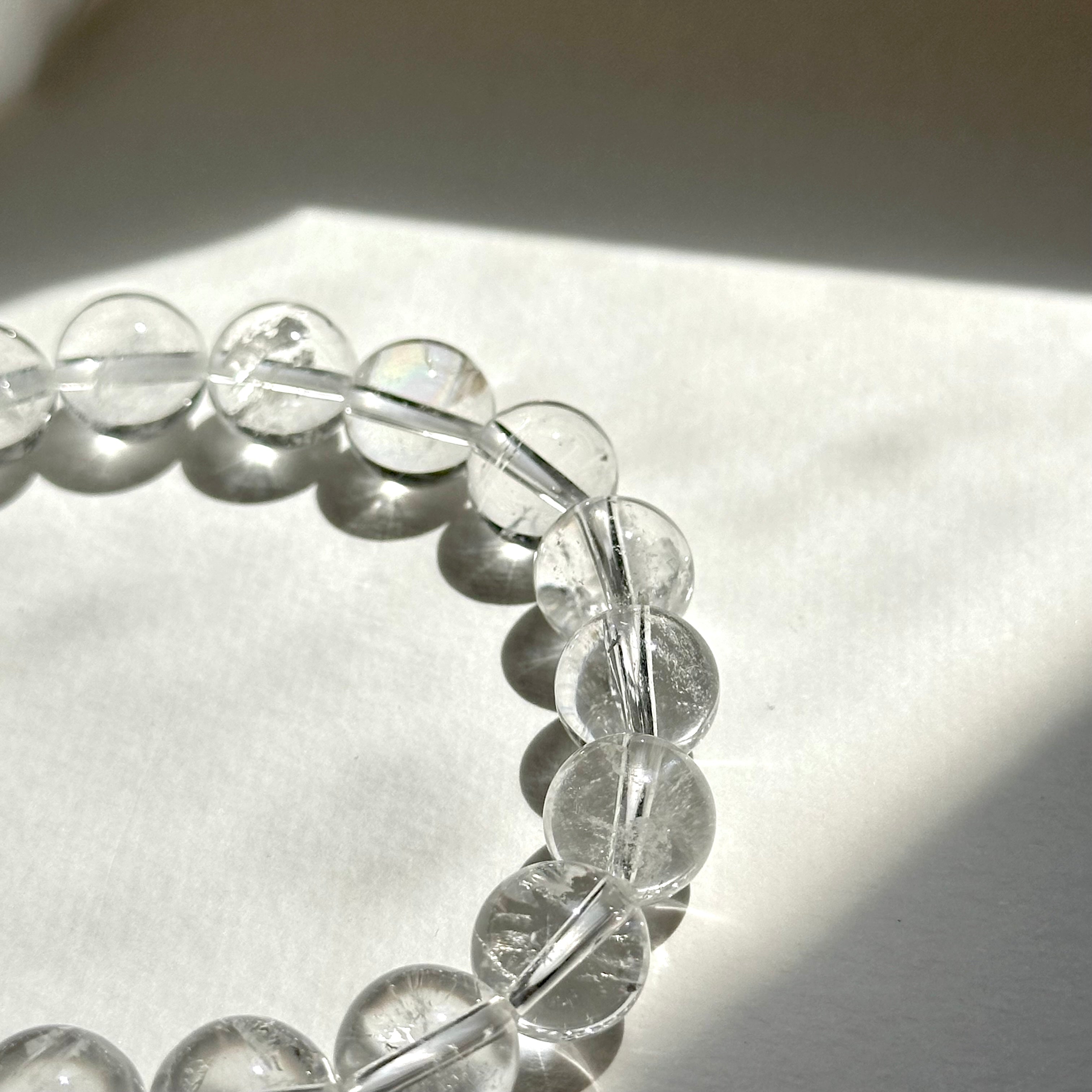 B12 White Crystal Pure Bead Bracelet