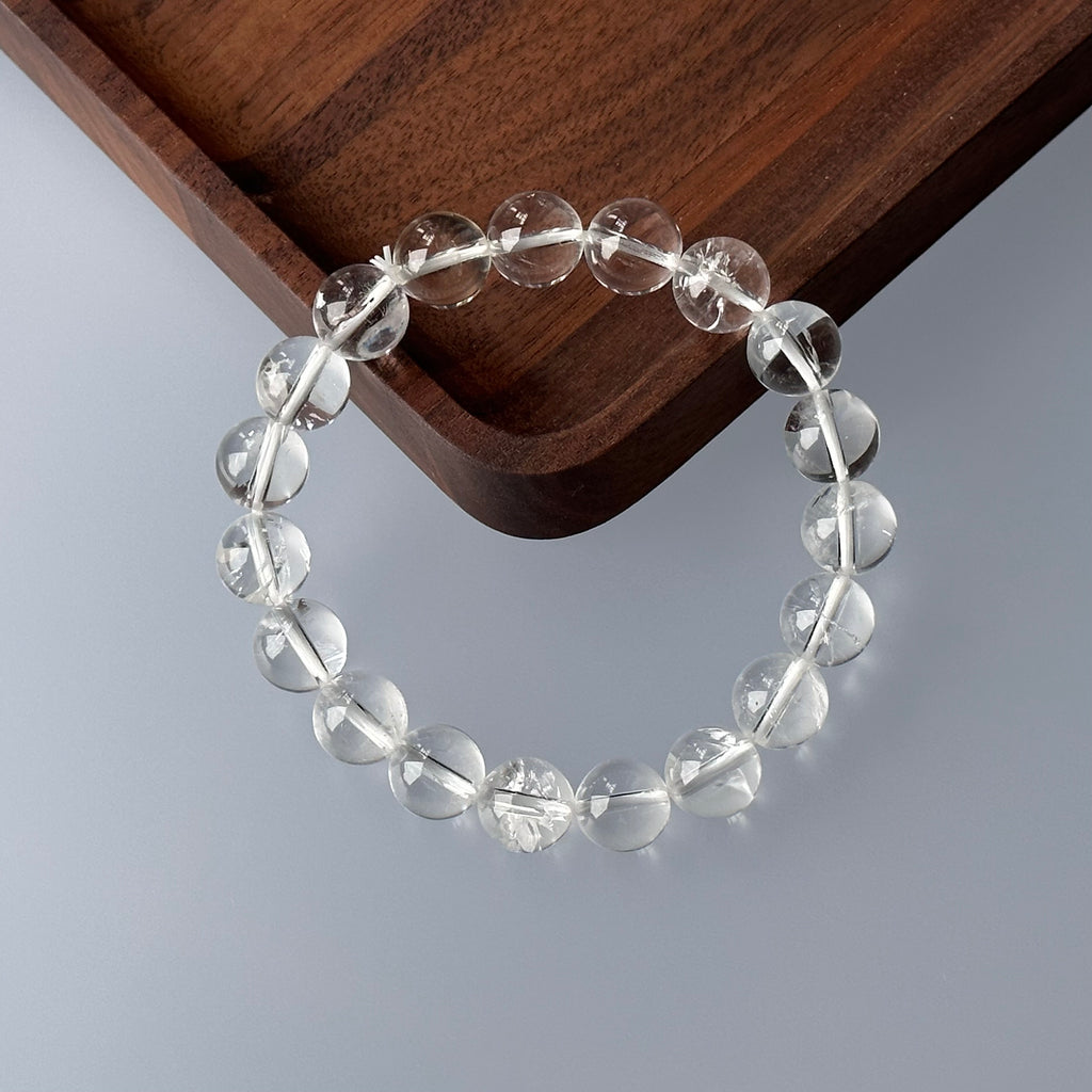 B12 White Crystal Pure Bead Bracelet