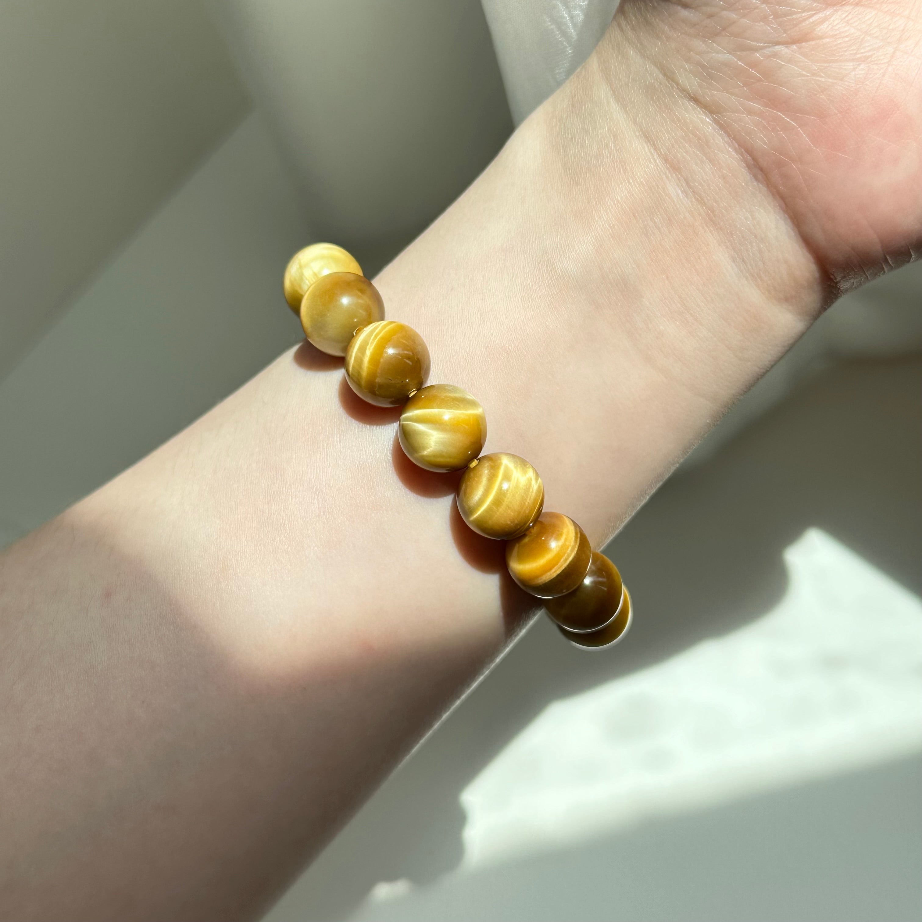 B33 Golden Tiger's Eye Pure Bead Bracelet