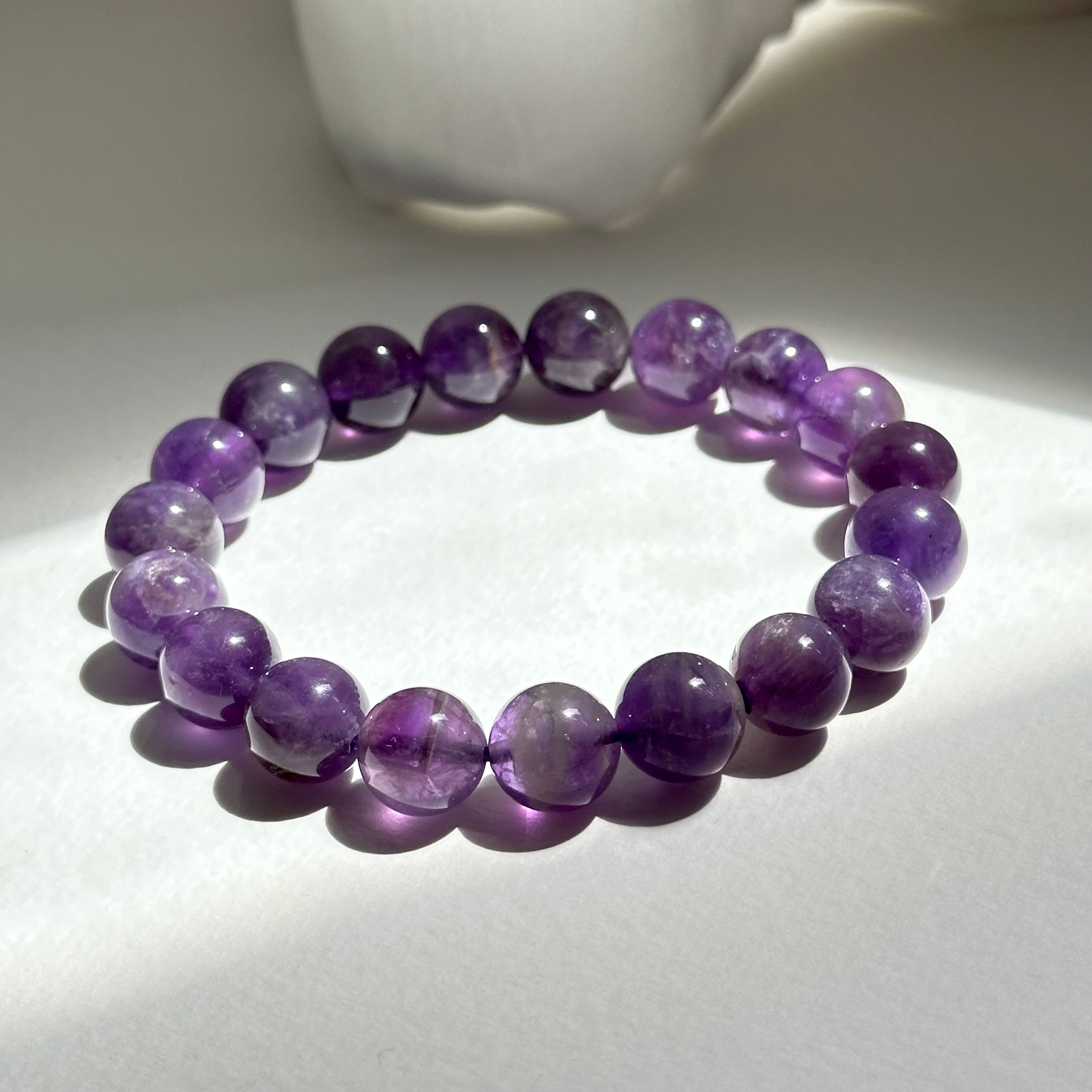 B58 [Aquarius/Pisces | February Birthstone] Amethyst Bead Bracelet