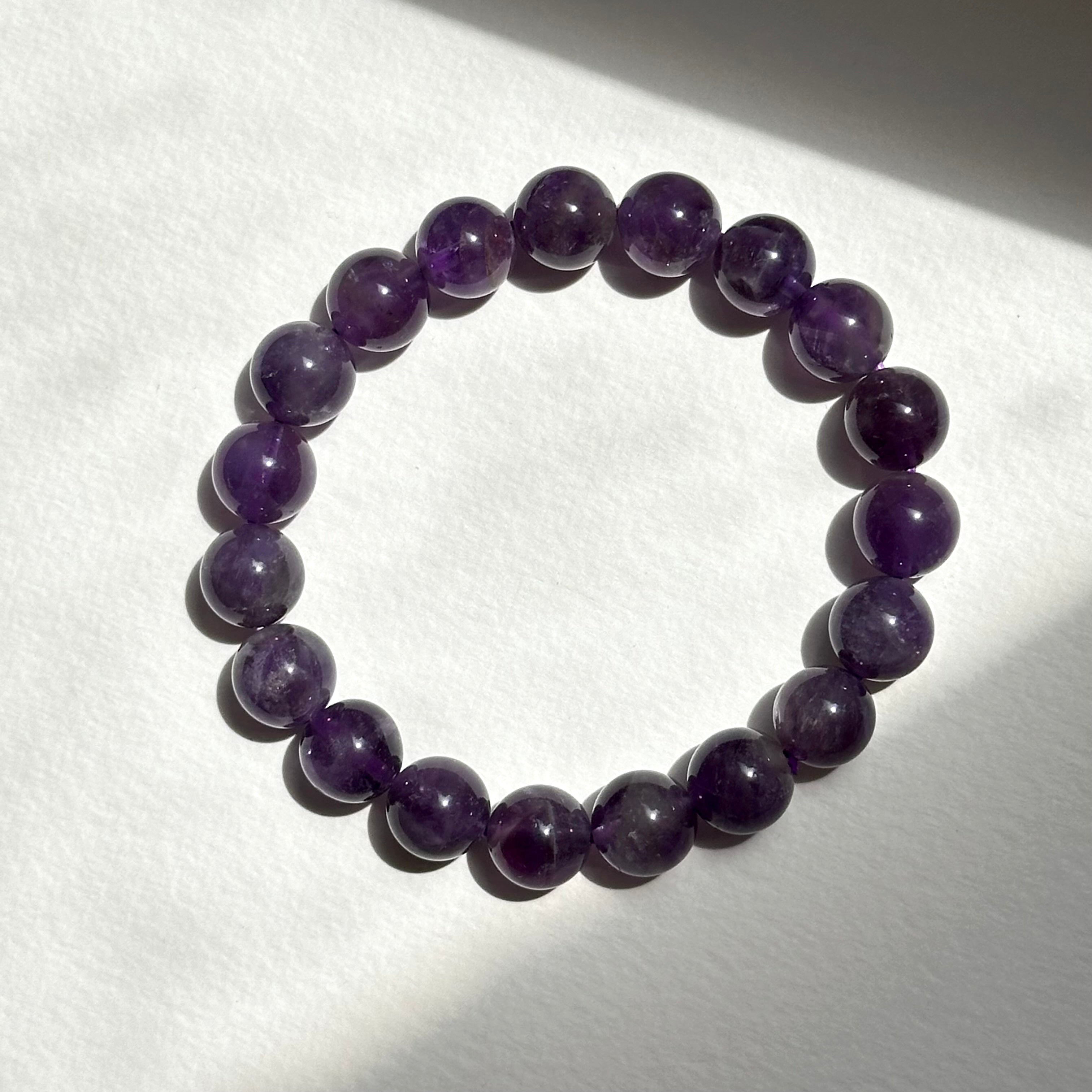 B58 [Aquarius/Pisces | February Birthstone] Amethyst Bead Bracelet