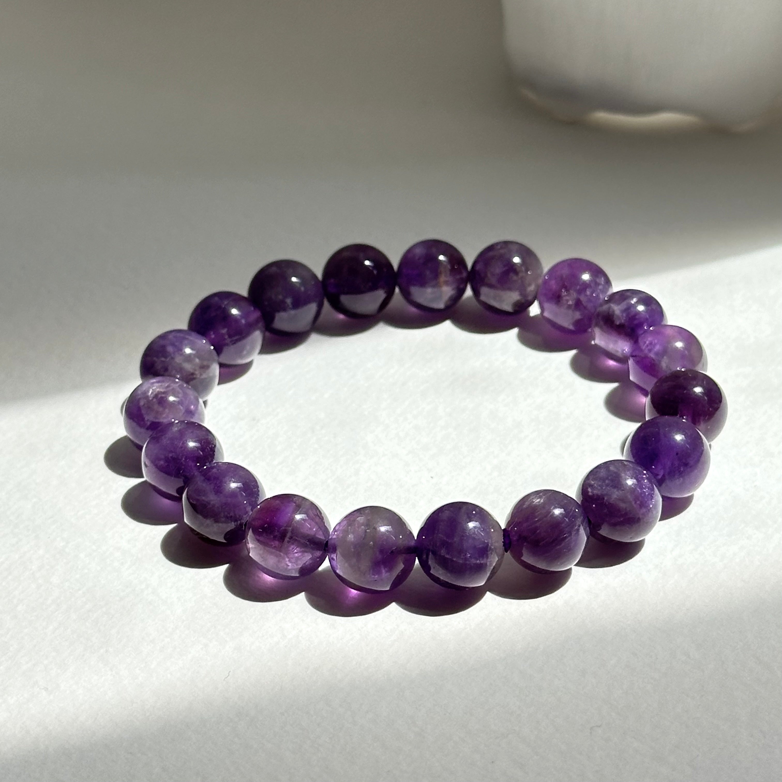 B58 [Aquarius/Pisces | February Birthstone] Amethyst Bead Bracelet