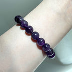 B58【水瓶雙魚座|2月誕生石】紫水晶純珠手鏈手串