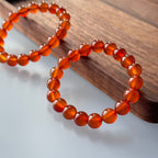 B009【巨蟹獅子座|7月】紅瑪瑙純珠手鏈手串