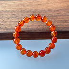 B009【巨蟹獅子座|7月】紅瑪瑙純珠手鏈手串