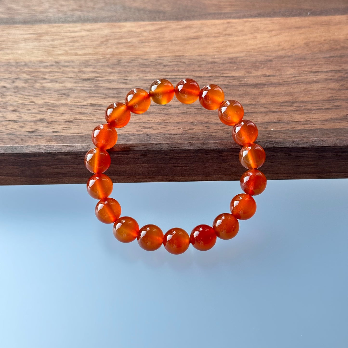 B09【巨蟹獅子座|7月】紅瑪瑙純珠手鏈手串 Red Agate Bracelet