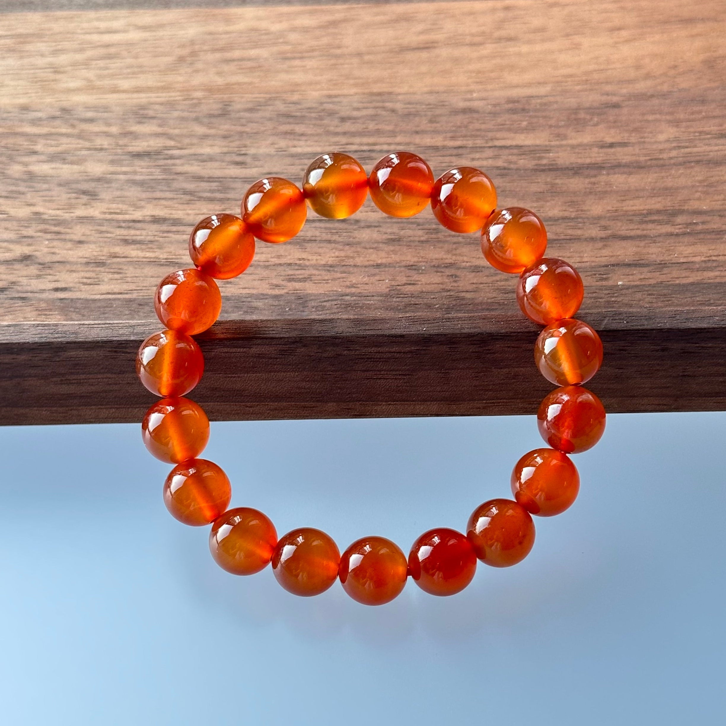 B009【巨蟹獅子座|7月】紅瑪瑙純珠手鏈手串