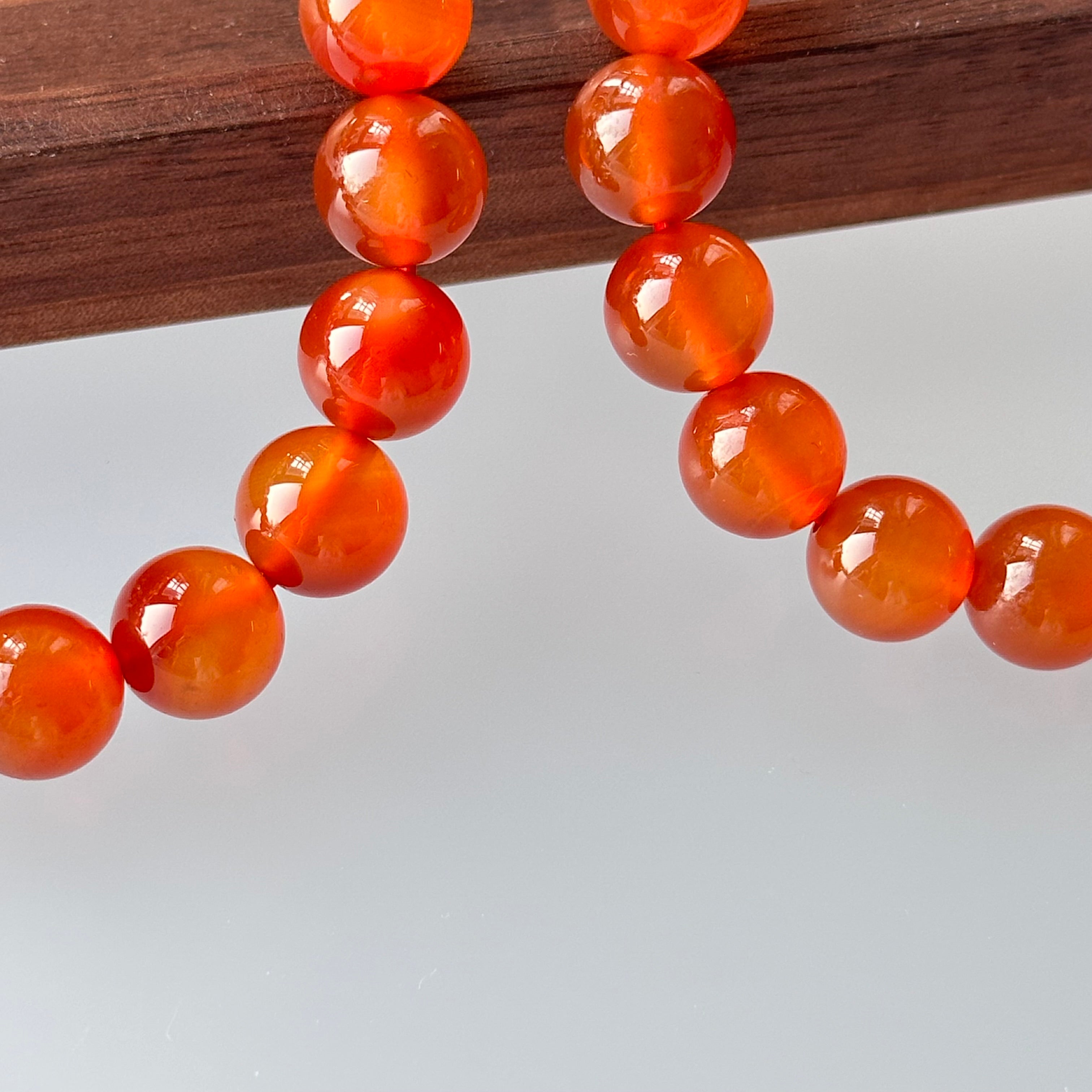 B009【巨蟹獅子座|7月】紅瑪瑙純珠手鏈手串