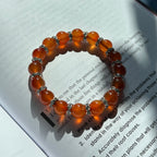 BS08 [Cancer Leo | July] Red agate silver-plated bracelet