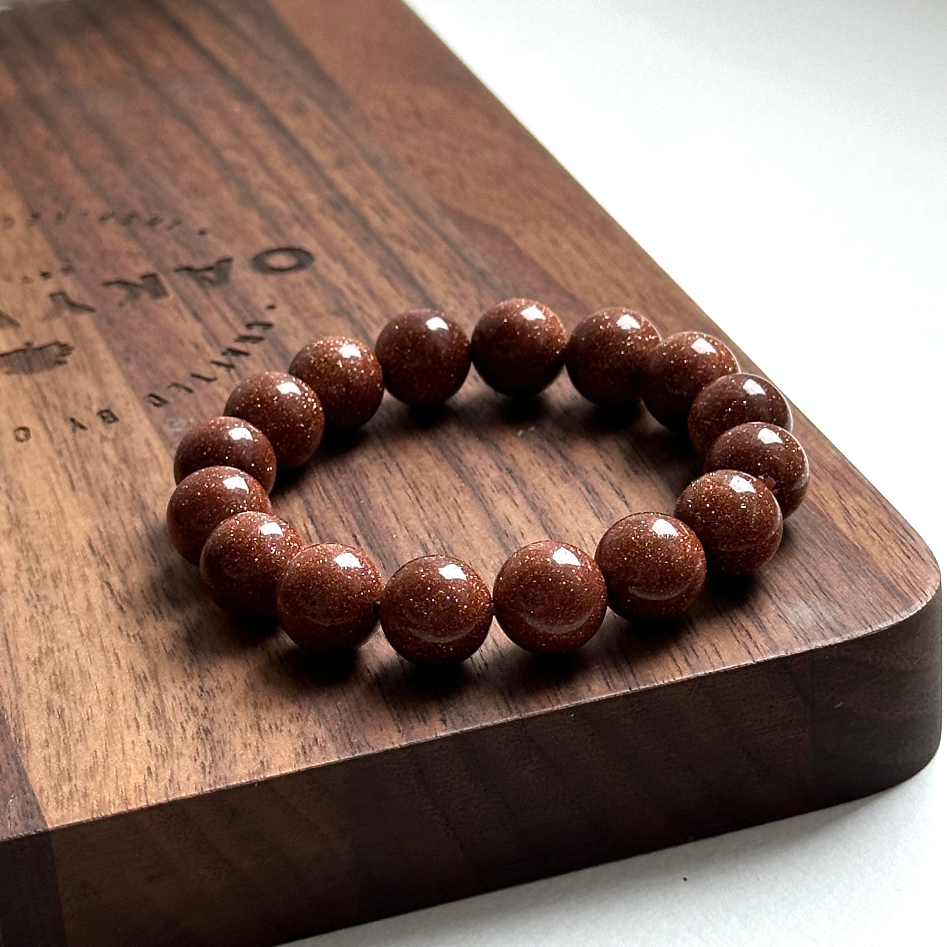 B87 【印度傳說許願石】金砂石純珠手鏈手串