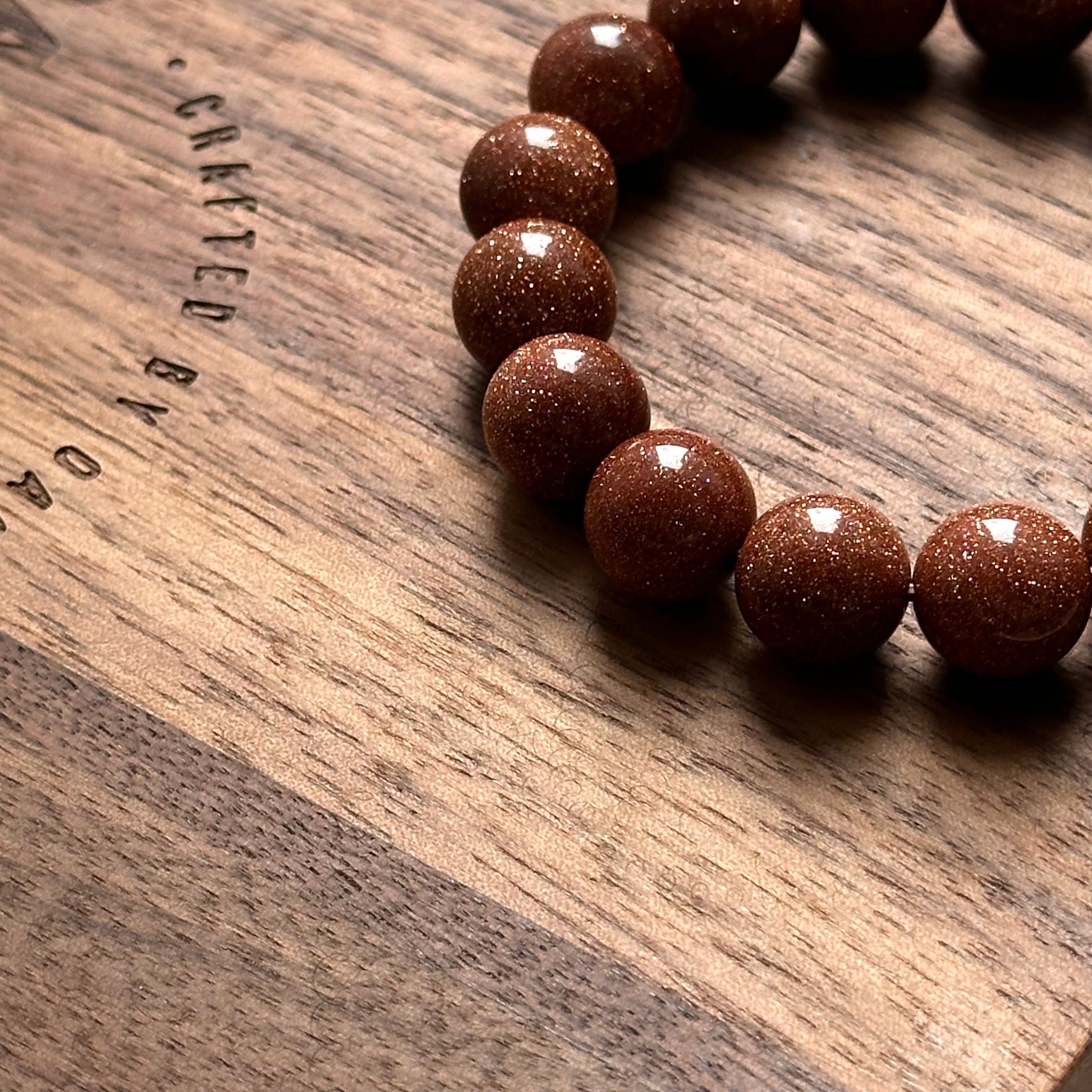 B87 【印度傳說許願石】金砂石純珠手鏈手串